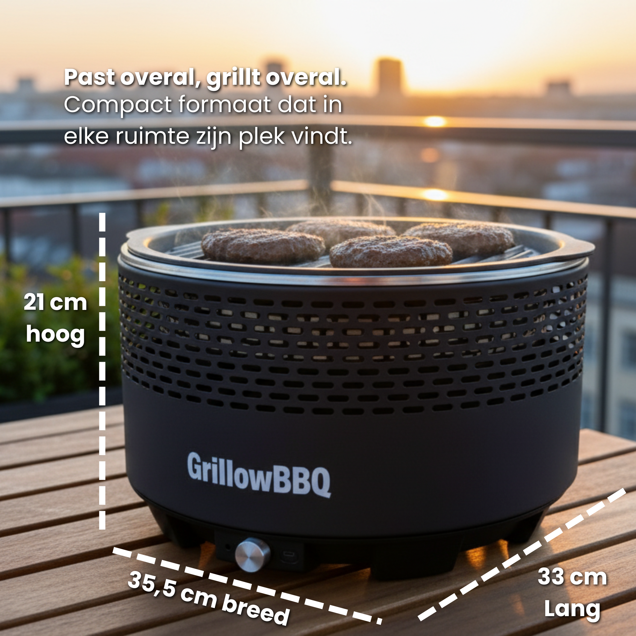 Grillow One – Low-Smoke BBQ